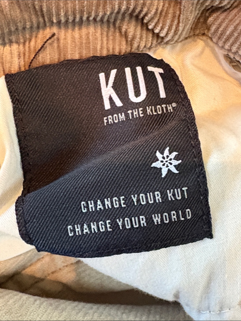 Kut from the Kloth Kelsey Ankle Flare Tan  Corduroy Trousers Size 16 - Picture 5 of 10